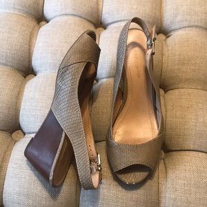 BCBG Peep Toe Slingback Heels